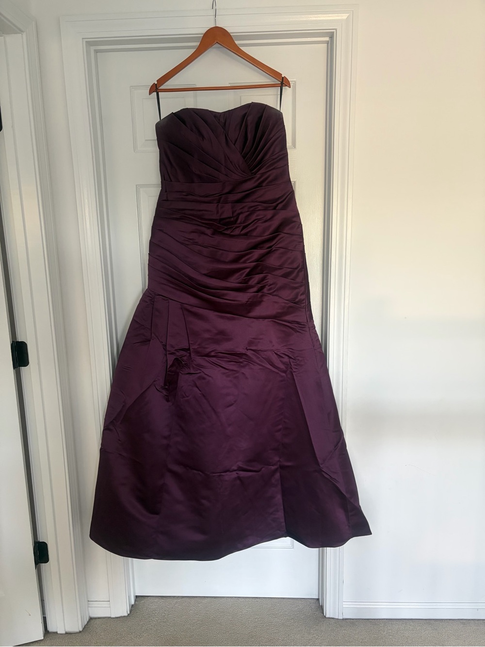 WTOO by Watters & Watters Strapless Ruched A-Line Evening Dress - Deep Plum